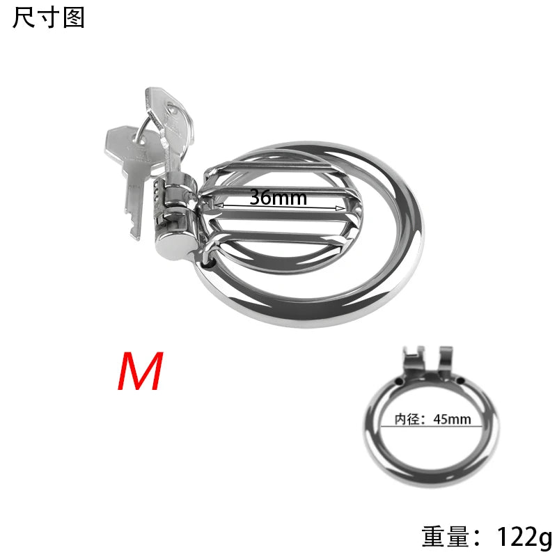 Manyjoy New 3 Sizes Stainless Steel Men Chastity Device Penis Lock Urethral Ring Cock Cage BDSM Sex Toy for Men Erotic Bondage