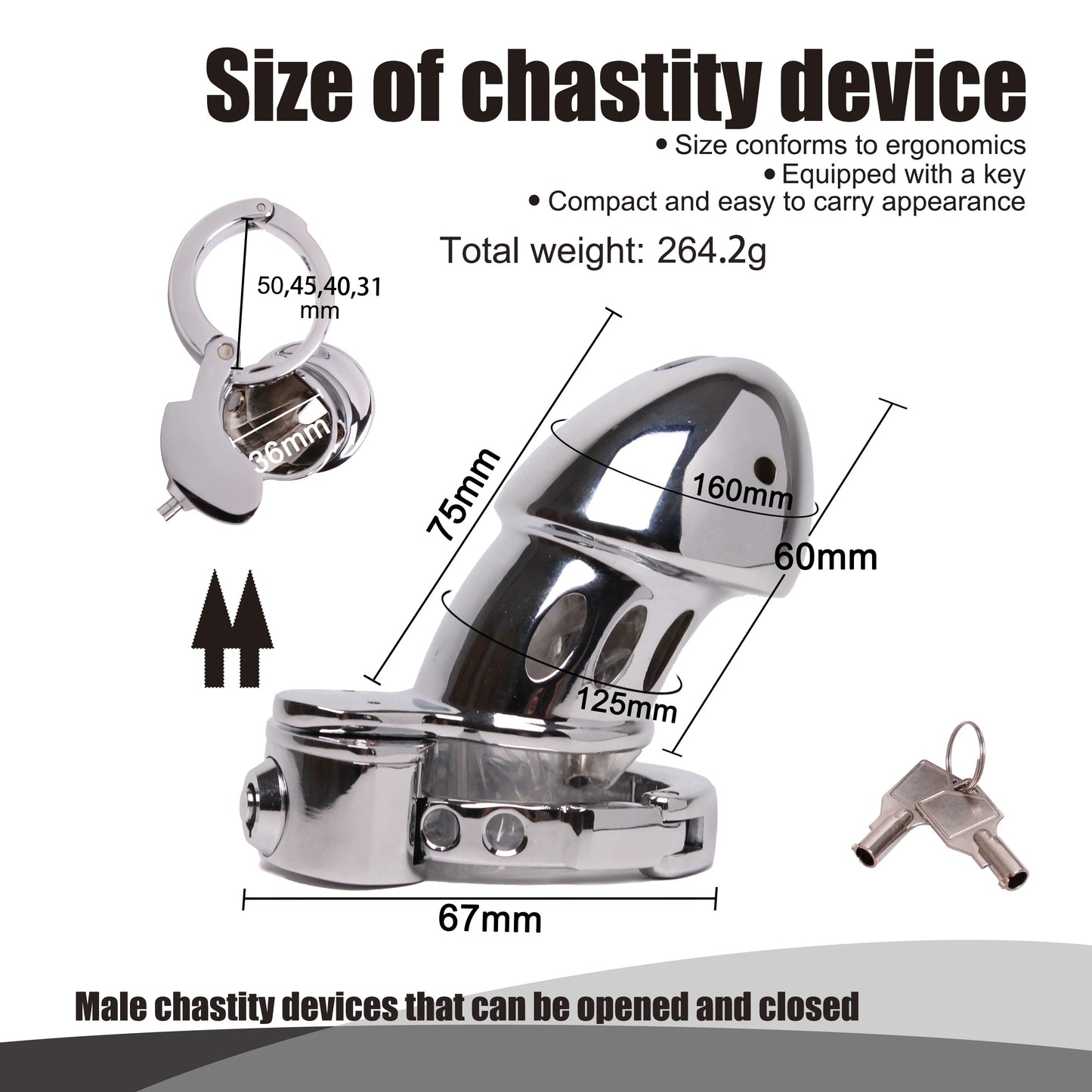 Manyjoy New Male Adjustable Chastity Cage Metal Heavy Penis Cage Lock Bird Cock Ring Slave Bondage Restraint Sex Toy Man Loyalty