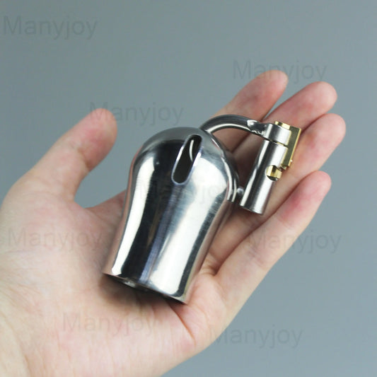 Manyjoy New Male Stainless Steel Chastity Device with Piercing PA Puncture Stealth D Ring Lock Plug Sex Toy for Men BDSM