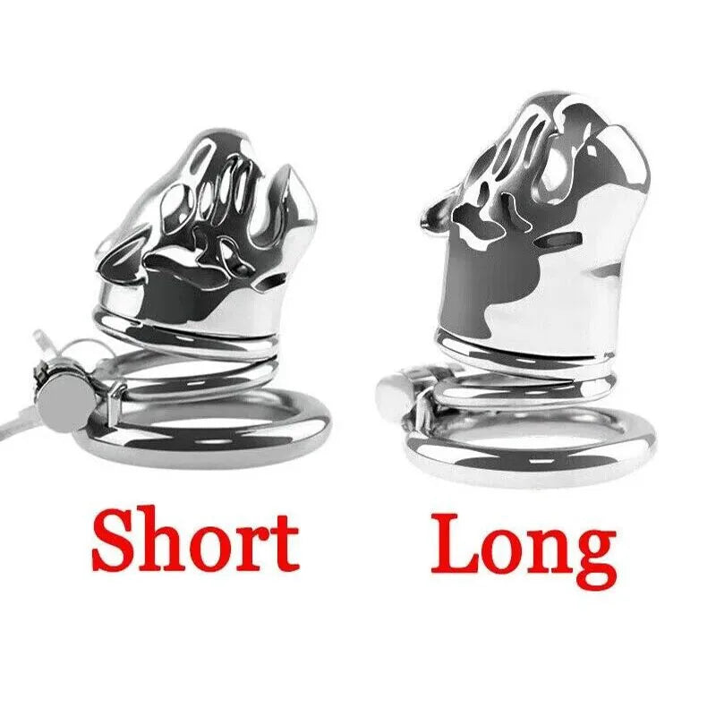 Manyjoy New Stainless Steel Animal Tiger Head Male Penis Cage Chastity Device Semen Lock Rings BDSM Erotic Sex Toys for Man Gay