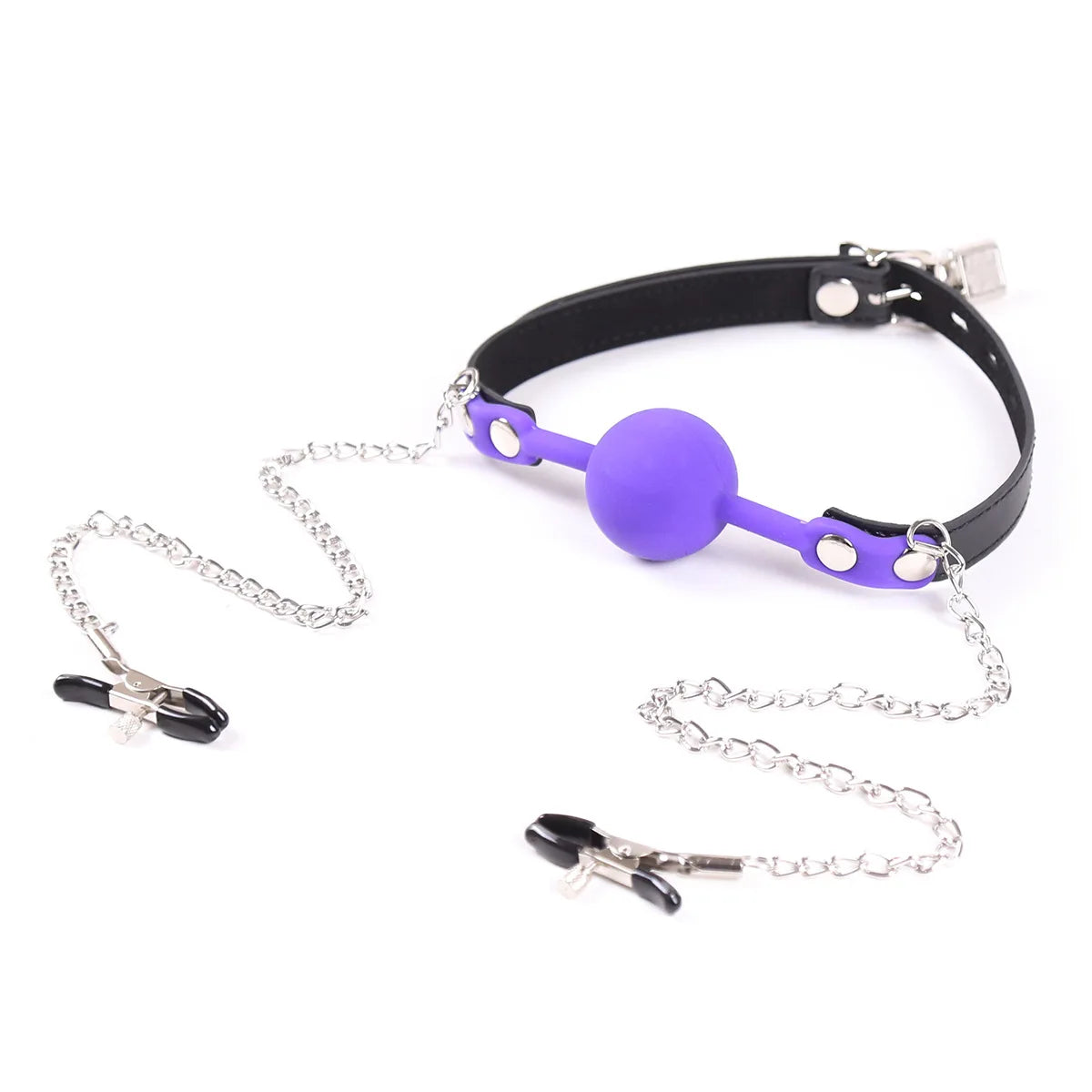 Manyjoy Nipple Clamps with Open Breathable Mouth Gag BDSM Bondage Sex Restraints Roleplay Adult Erotic Play for Couples