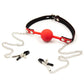 Manyjoy Nipple Clamps with Open Breathable Mouth Gag BDSM Bondage Sex Restraints Roleplay Adult Erotic Play for Couples