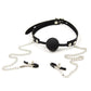 Manyjoy Nipple Clamps with Open Breathable Mouth Gag BDSM Bondage Sex Restraints Roleplay Adult Erotic Play for Couples