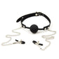 Manyjoy Nipple Clamps with Open Breathable Mouth Gag BDSM Bondage Sex Restraints Roleplay Adult Erotic Play for Couples