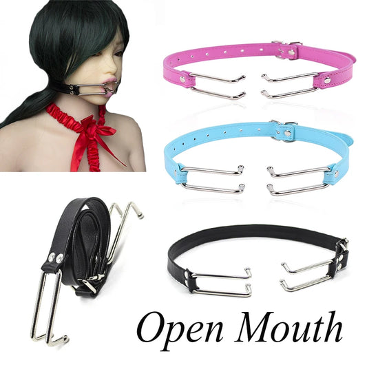 Manyjoy Open Mouth Gag Restraint Slave Metal Nose Hook Harness Game Oral Flail Bondage Roleplay Adult Fun Games Erotic Sex Toy