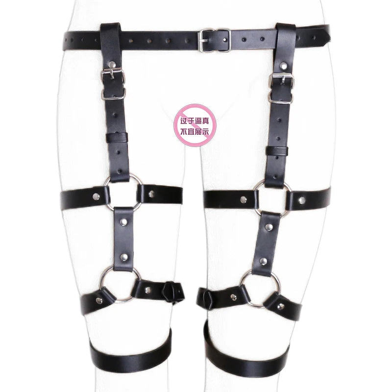 Manyjoy PU Leather Body Harness for Women  Slave Bondage Restraints Exposed Breast Chastity Belt Adult Games Sex Products