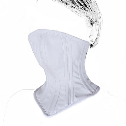 Manyjoy PU Leather Neck Corset Collar Adjustable Half Face Mask BDSM Bondage Restraint Slave Sex Toys Adult Game Role Play 18+