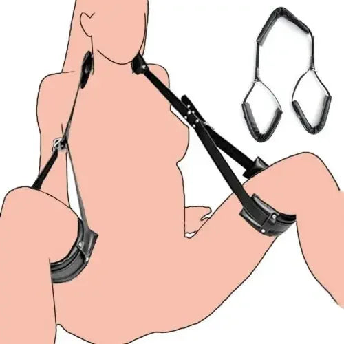 Manyjoy PU Leather Sponged BDSM Bondage Restraints Open Leg Spreader Adult Game Ropes Sex Swing for Women Toys Adults Couples