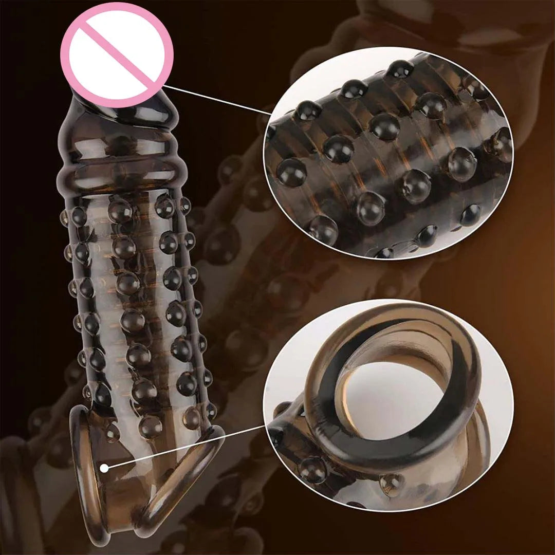 Manyjoy Realistic Penis Sleeve Big Penis Extender Condom BDSM Reusable Cock Extension Delay Ejaculation Dick Sex Toys for Men