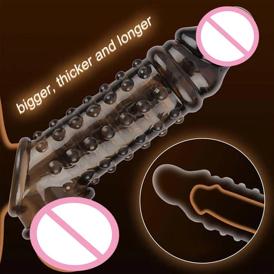 Manyjoy Realistic Penis Sleeve Big Penis Extender Condom BDSM Reusable Cock Extension Delay Ejaculation Dick Sex Toys for Men