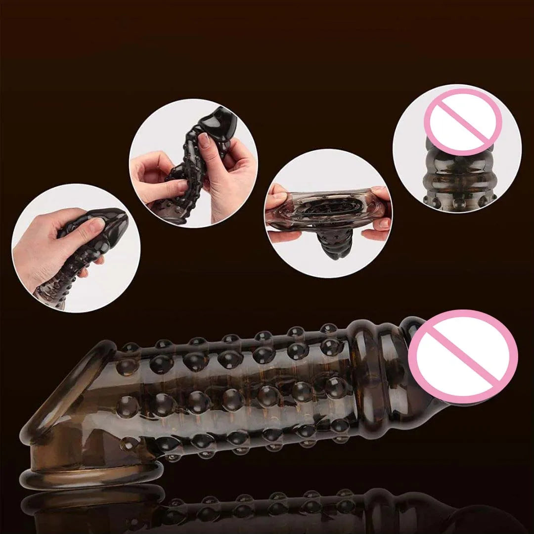 Manyjoy Realistic Penis Sleeve Big Penis Extender Condom BDSM Reusable Cock Extension Delay Ejaculation Dick Sex Toys for Men