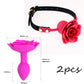Manyjoy Soft Silicone Rose Shape Mouth Gag Oral Bondage Anal Butt Plugs Sex Toys for Adult Slave Flirting Rose Set Toys Cosplay