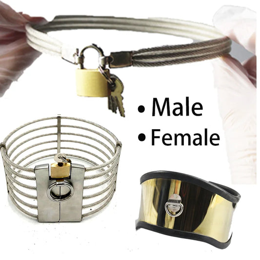 Manyjoy Stainless Steel Beauty Neck Cosplay Slave Collar Bdsm Bondage Lockable Adult Games Sex Toys for Woman Men Fetish Tools