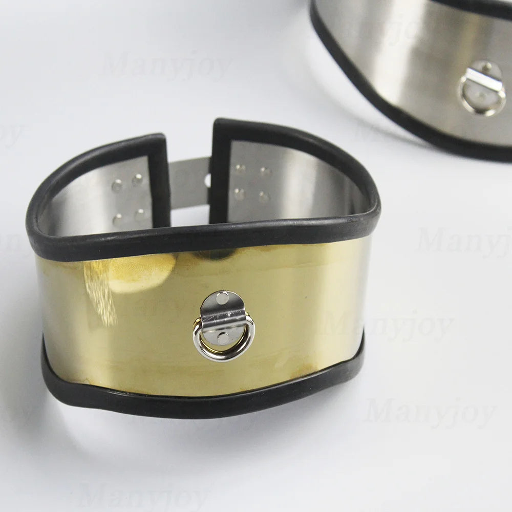 Manyjoy Stainless Steel Beauty Neck Cosplay Slave Collar Bdsm Bondage Lockable Adult Games Sex Toys for Woman Men Fetish Tools