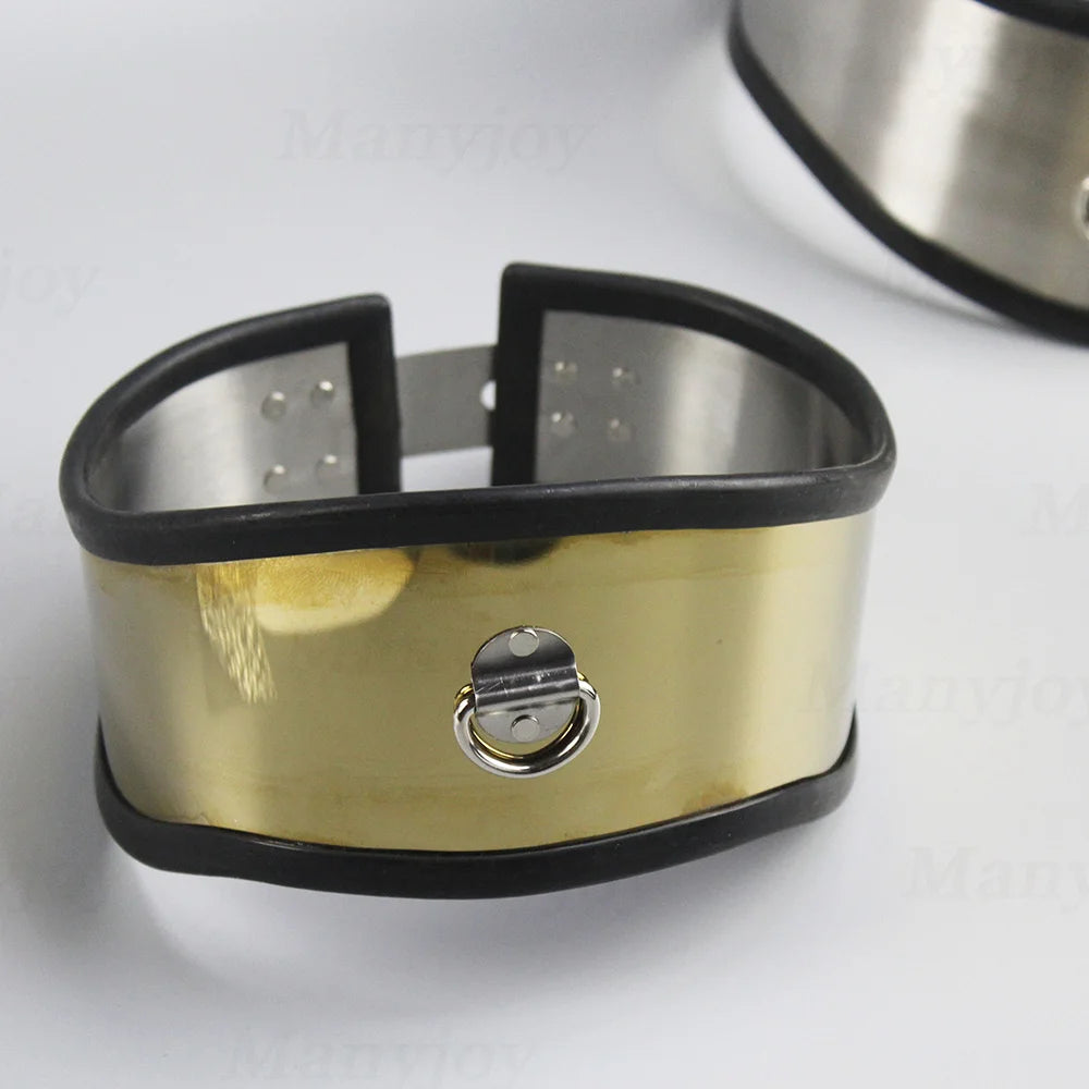 Manyjoy Stainless Steel Beauty Neck Cosplay Slave Collar Bdsm Bondage Lockable Adult Games Sex Toys for Woman Men Fetish Tools