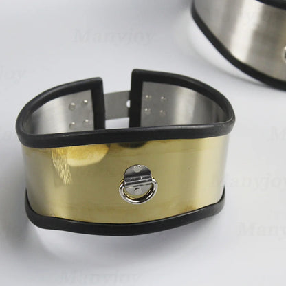 Manyjoy Stainless Steel Beauty Neck Cosplay Slave Collar Bdsm Bondage Lockable Adult Games Sex Toys for Woman Men Fetish Tools