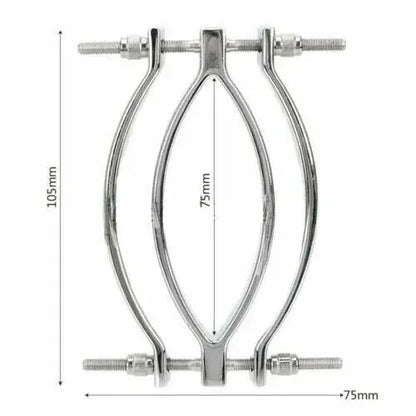 Manyjoy Stainless Steel Electric-Shock Bondage Vaginal Clip Stretch Adjustable Clamp G-spot Massage Stimulator Sex Toy for Women