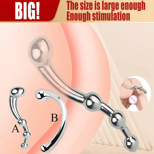 Manyjoy Stainless Steel G Spot Massage Stick Penis P Spot Stimulator Anal Dildo Plug Penis P-Spot Sex Toys for Men Women