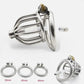 Manyjoy Stainless Steel Hollow Stealth Lock Male Chastity Device with Urethral Catheter Cock Bird Cage Penis Ring Adult Sex Toy