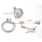 Manyjoy Stainless Steel Hollow Stealth Lock Male Chastity Device with Urethral Catheter Cock Bird Cage Penis Ring Adult Sex Toy