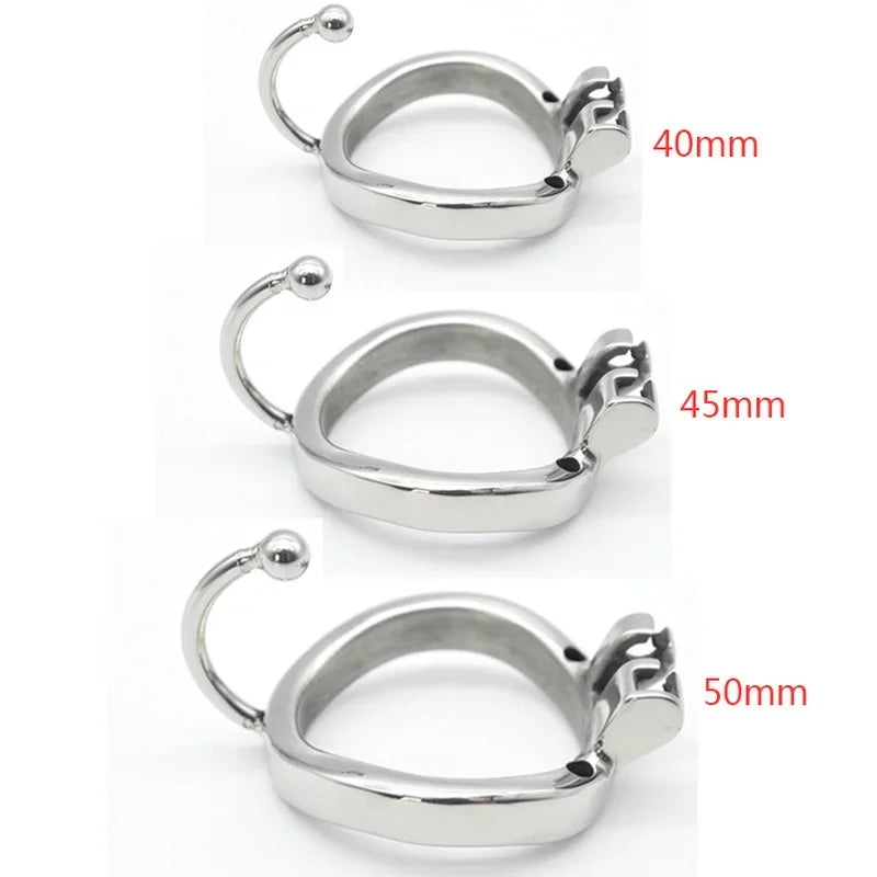 Manyjoy Stainless Steel Male Chastity Lock Device Hollow Breathable Cock Cage with Penis Spikes Ring  BDSM Sex Toys For Men 18+