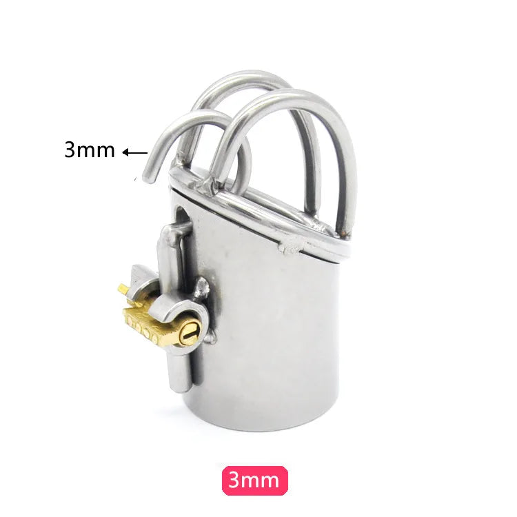 Manyjoy Stainless Steel PA Puncture Chastity Device Cock Cage Penis Lock Cock Ring Chastity Cage BDSM Bondage Sex Toys for Men