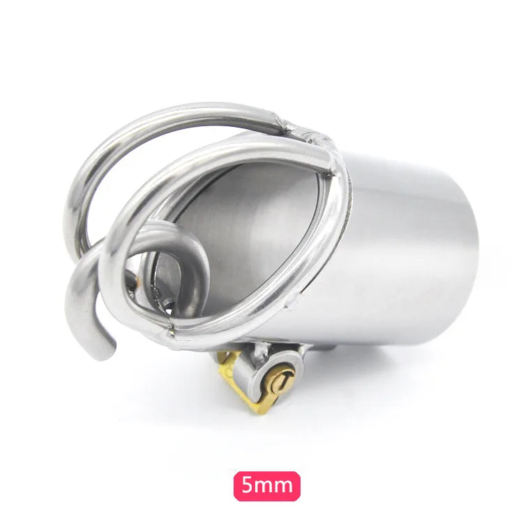 Manyjoy Stainless Steel PA Puncture Chastity Device Cock Cage Penis Lock Cock Ring Chastity Cage BDSM Bondage Sex Toys for Men