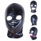 Manyjoy Unisex PU Leather Head Hood Mask Headgear with Mouth Gag Open Mouth and Eye Cosplay Mask for Women Men Party Role Games