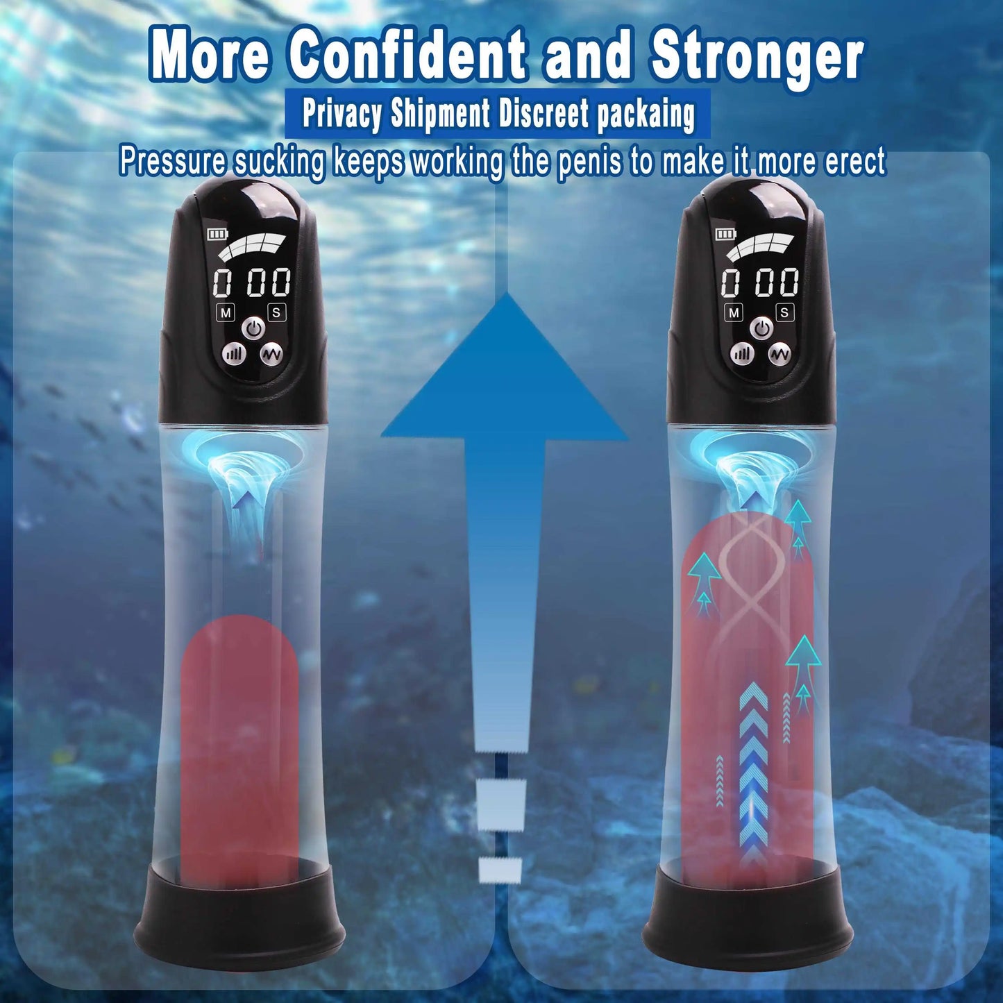 Manyjoy Waterproof Electric Vacuum Penis Pump Penis Extender Vacuum Pump Enlargement Sex Toys for Male Masturbation Adult Games