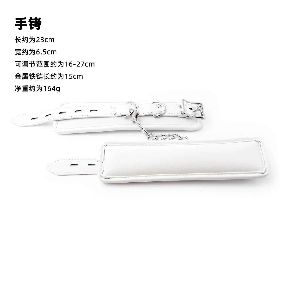 Manyjoy White Faux Leather Handcuffs Ankle Cuffs Restraints Soft Padded Wrist Feet Cuffs SM Slave Bondage Erotic Sex Toys Couple