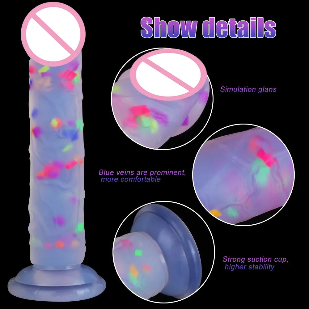 Medical Silicone Jelly Dildo Adult Toys Strapon Dildo Soft Artificial Dildos Realistic Colourful Huge Penis Sex Toys for Woman