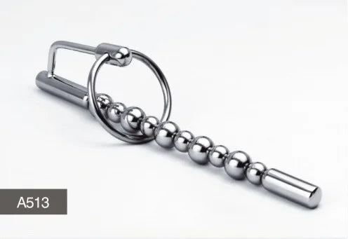 Medical stainless steel  Male chastity urethral beads vibrating penis plug dilator insert sex toys A513