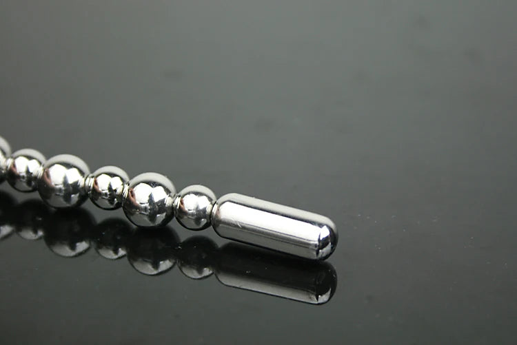 Medical stainless steel  Male chastity urethral beads vibrating penis plug dilator insert sex toys A513