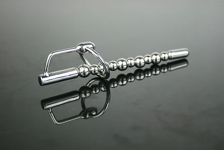 Medical stainless steel  Male chastity urethral beads vibrating penis plug dilator insert sex toys A513