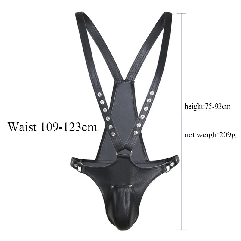 Men Leather Harness Leather Fetish Gay Adjustable Sexual Body Bondage Gay Clothing for Adult Sex Nightclub Wear Restraint Belts