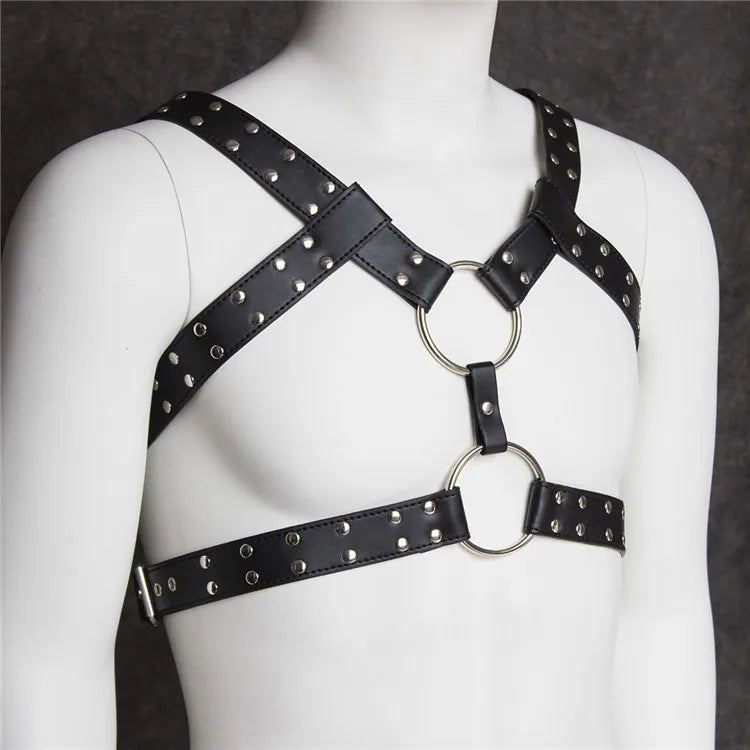 Men Leather Harness Leather Fetish Gay Adjustable Sexual Body Bondage Gay Clothing for Adult Sex Nightclub Wear Restraint Belts