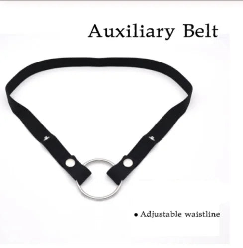 Men's Chastity Cage Auxiliary Belt with Ring Elastic Anti-Off Devices Adjustable Belt Straps Lock Bondage Rings For Man Sex Toys