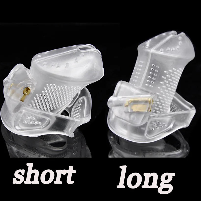 Men's Ultra Breathable Plastic Chastity Cage Device with 3 Penis Ring Cock Penis Bondage Fetish Chastity Belt Sex Toy for Men