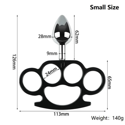 Metal Anal Beads Butt Plug Set Small Large Ass Anal Plug With Pull Hand Ring Dildo Steel Sex Toy Man Woman