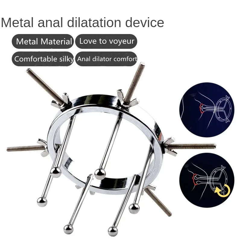 Metal Anal Dilator Adjustable Vaginal Medical Mirror Couples Fist Sex Toys Enema Wash Speculum Device BDSM Expander Tools 18