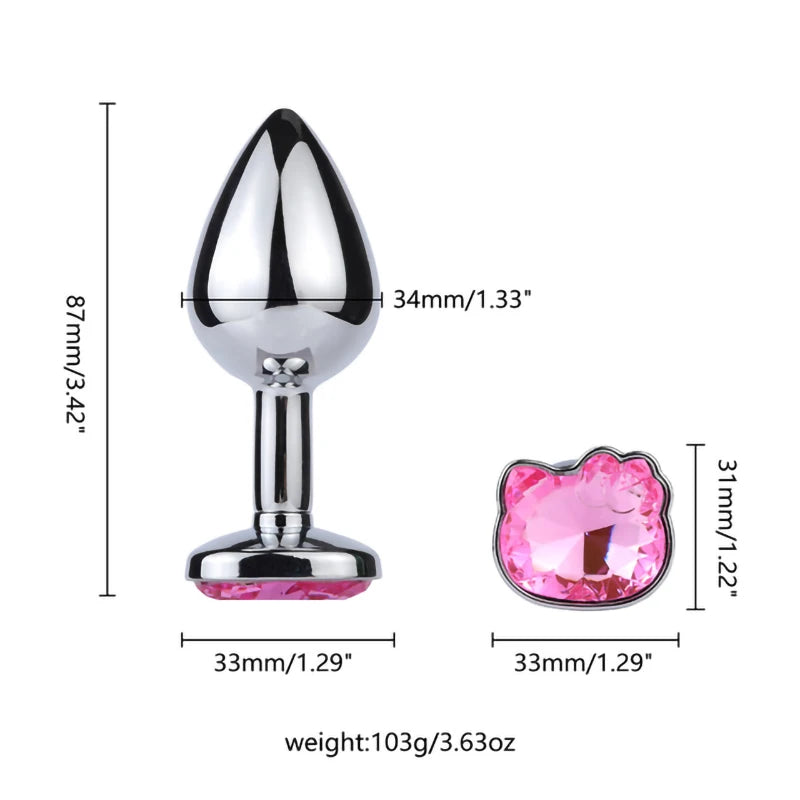Metal Anal Plug for Men and Women New Lovely Type with Sexy Anal Sex Toy Sex Game Couple Butt Plug Adult Sex Products
