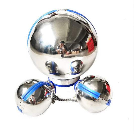 Metal Ball Helmet Handcuffs Restraint Multi Colors Full Cover Head Hood Wrist Cuffs Bondage BDSM Erotic Sex Toys for Couple