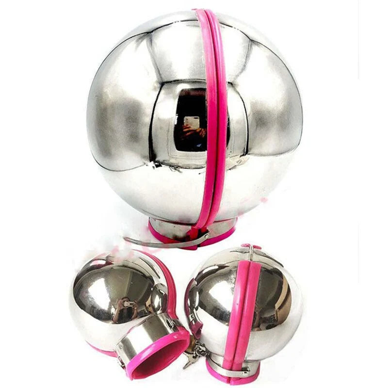 Metal Ball Helmet Handcuffs Restraint Multi Colors Full Cover Head Hood Wrist Cuffs Bondage BDSM Erotic Sex Toys for Couple