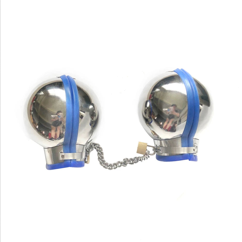 Metal Ball Helmet Handcuffs Restraint Multi Colors Full Cover Head Hood Wrist Cuffs Bondage BDSM Erotic Sex Toys for Couple