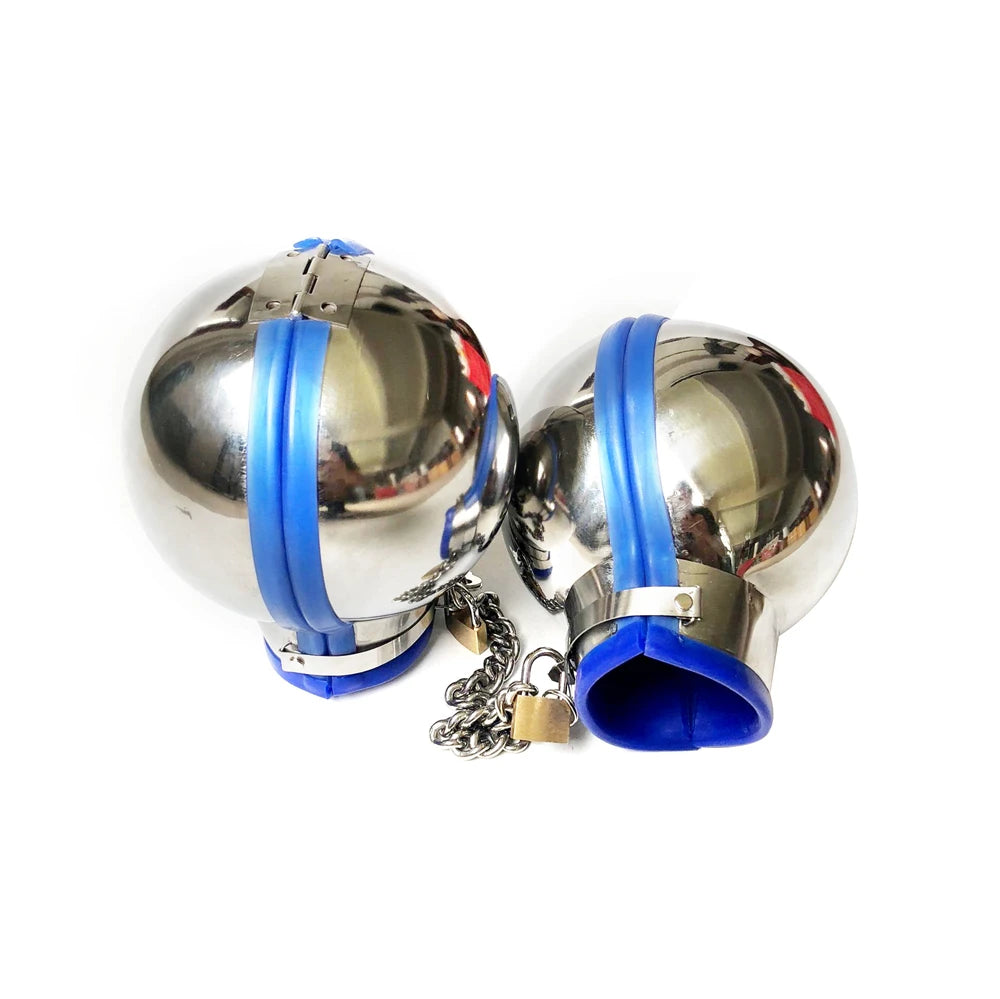 Metal Ball Helmet Handcuffs Restraint Multi Colors Full Cover Head Hood Wrist Cuffs Bondage BDSM Erotic Sex Toys for Couple