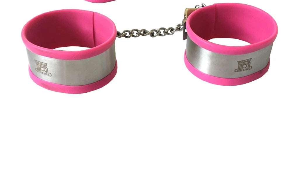 Metal Chastity Belt Set Neck Collar Bra Handcuffs Chastity Pant Thigh Ring BDSM Bondage Sex Toys for Woman Men Sexual Adult Toy