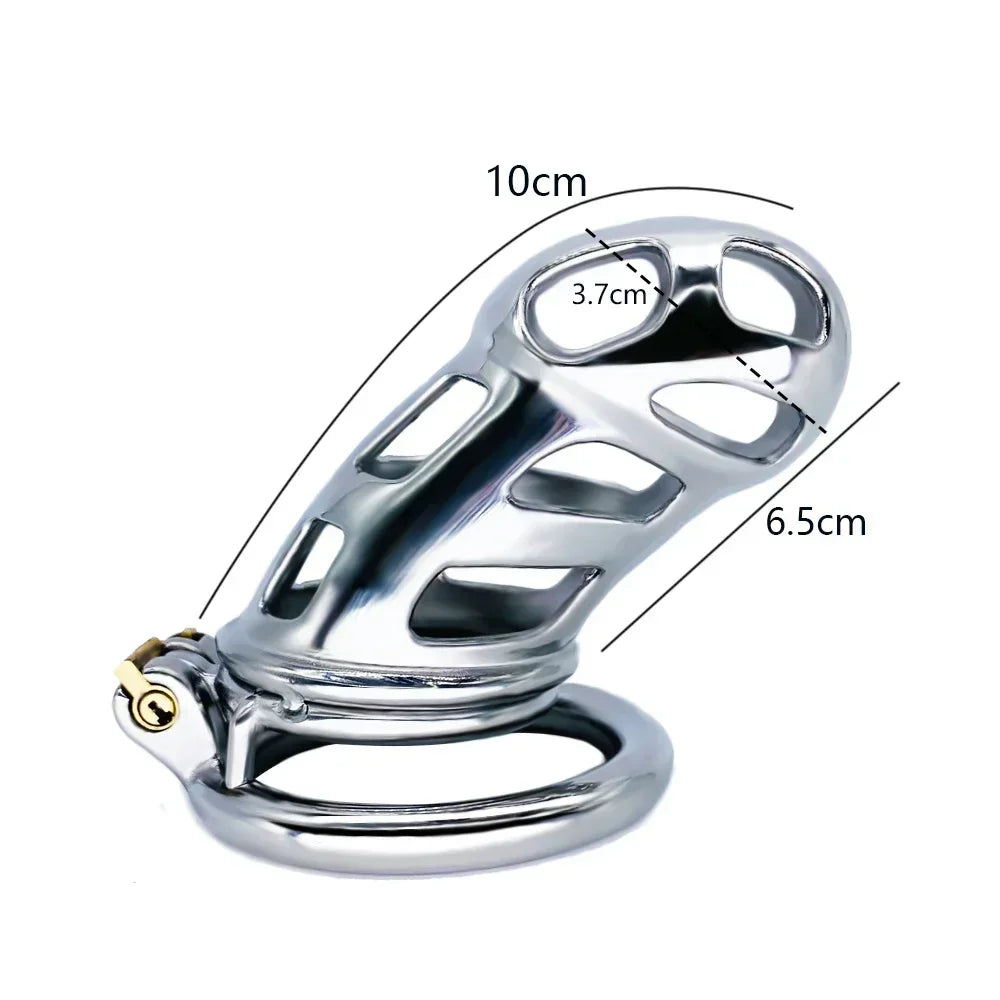 Metal Chastity Cage Sissy Cobra Stainless Steel Penis Lock Cock Ring Penis Exercise Bondage Erotic Urethral Lock Sex Toy for Men