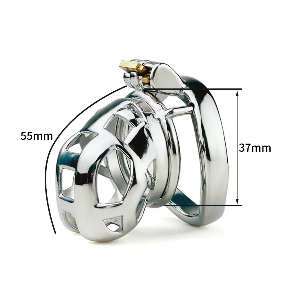 Metal Chastity Cage Sissy Cobra Stainless Steel Penis Lock Cock Ring Penis Exercise Bondage Erotic Urethral Lock Sex Toy for Men