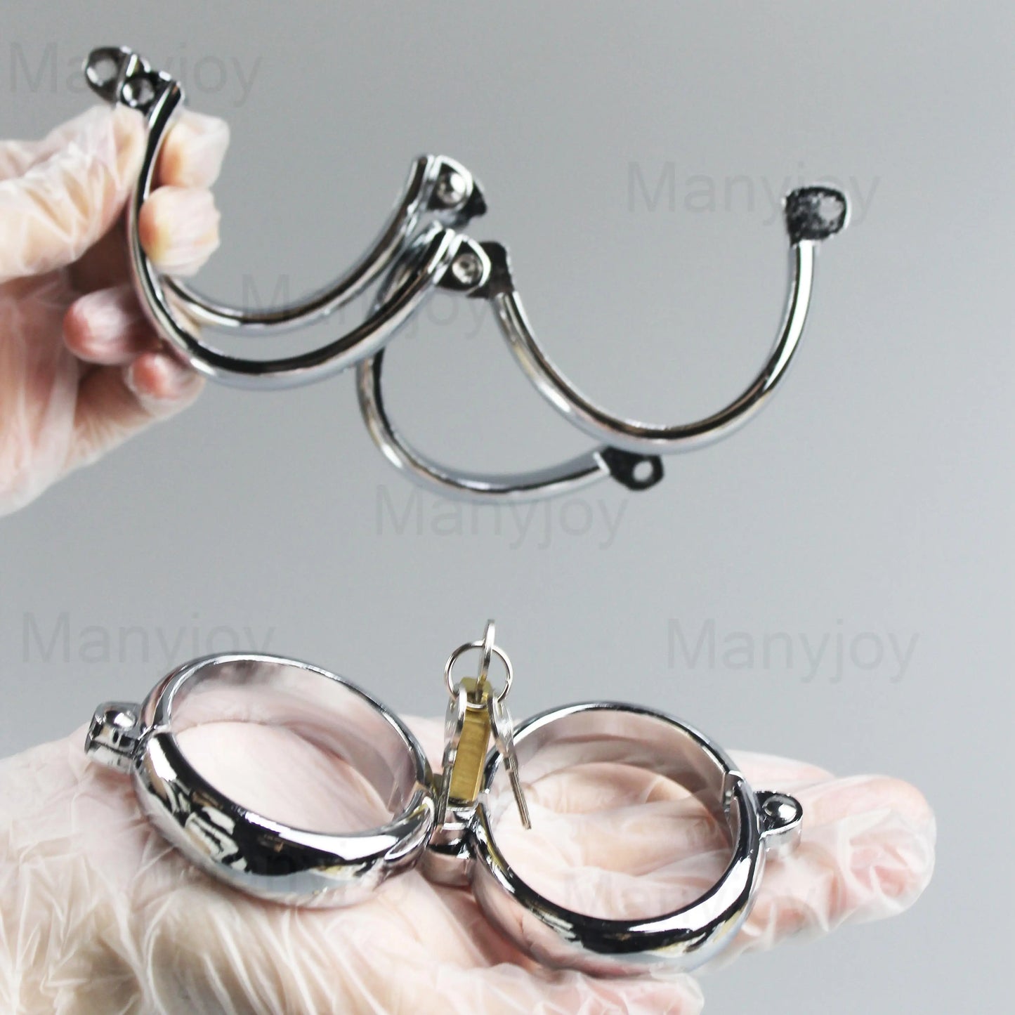 Metal Collar Handcuffs Anklecuffs Lockable Shackles BDSM Bondage Restraints Adult Roleplay Slave Toys Sex Game for Couples