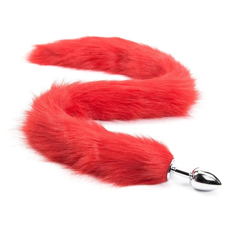 Metal Fox Tail Anal Plug Toy Plush Cosplay Butt Plug Erotic Sex Toys for Women Man Couple Gay BDSM Anal Tail Roleplay Toy